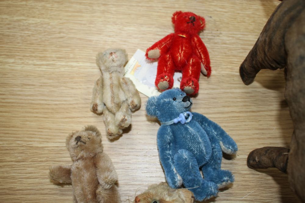 A group of vintage Steiff and other soft toys